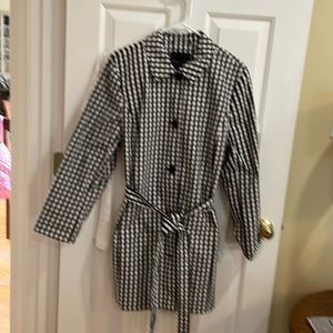 Talbots, 16 Petite black and white Never worn rain coat